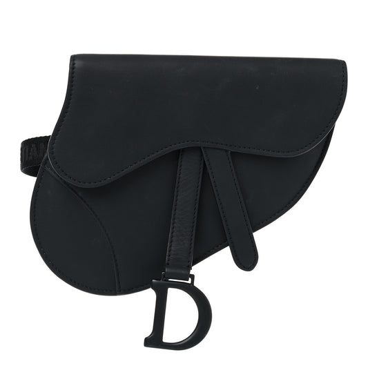 CHRISTIAN D Ultra Matte Calfskin Saddle Belt Bag Black