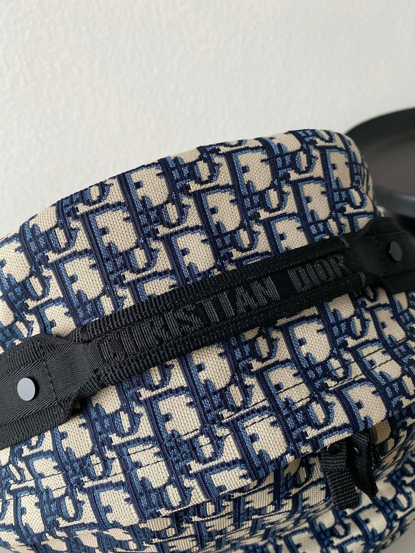 CHRISTIAN DIOR Blue Oblique Canvas Diortravel Backpack Bag 35x41x15cm