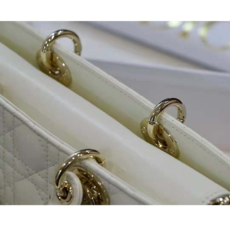 CD Women CD Lady D-Joy Bag Latte Cannage Lambskin