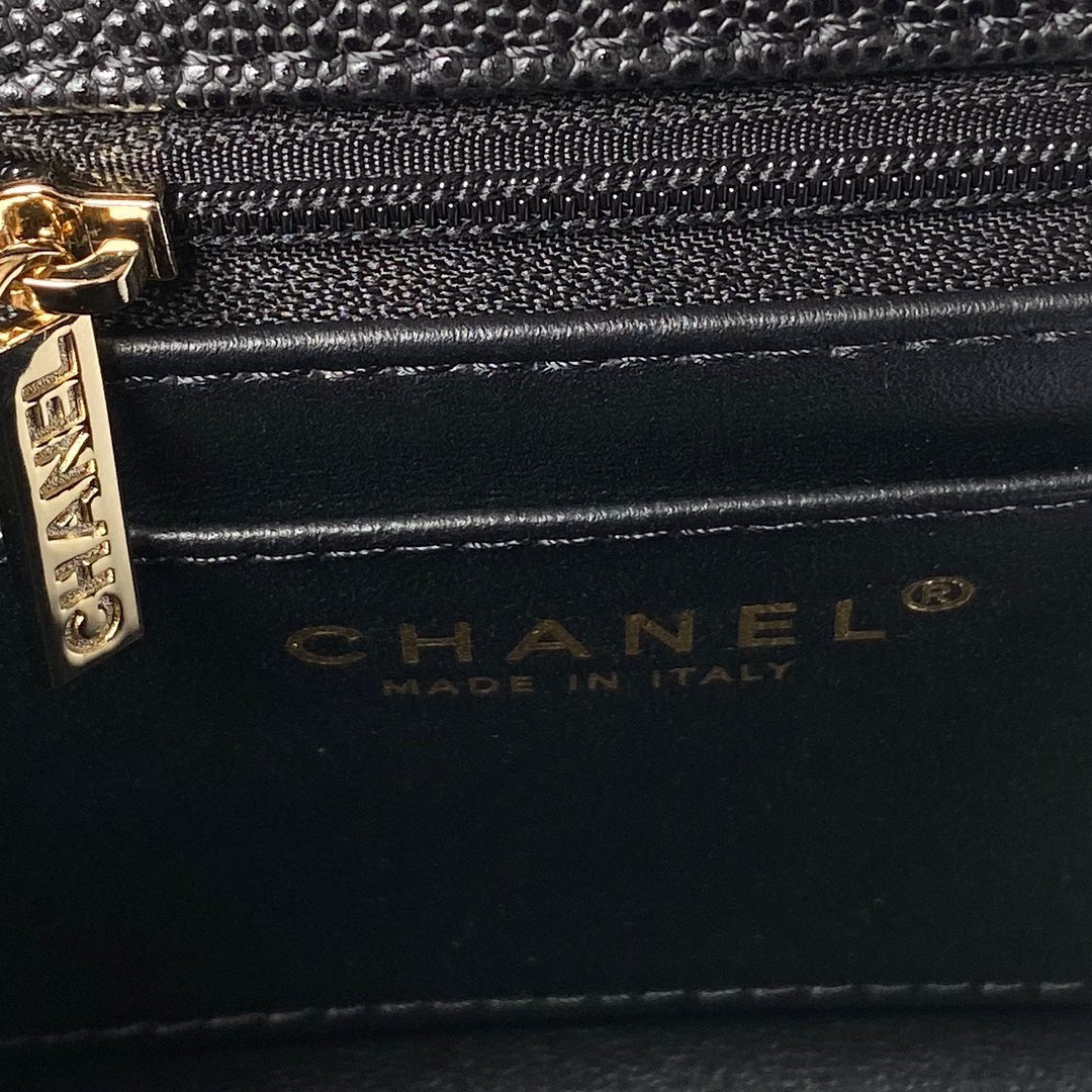 Chanel Small Flap Kelly Bag With Top Handle in Grained Calfskin