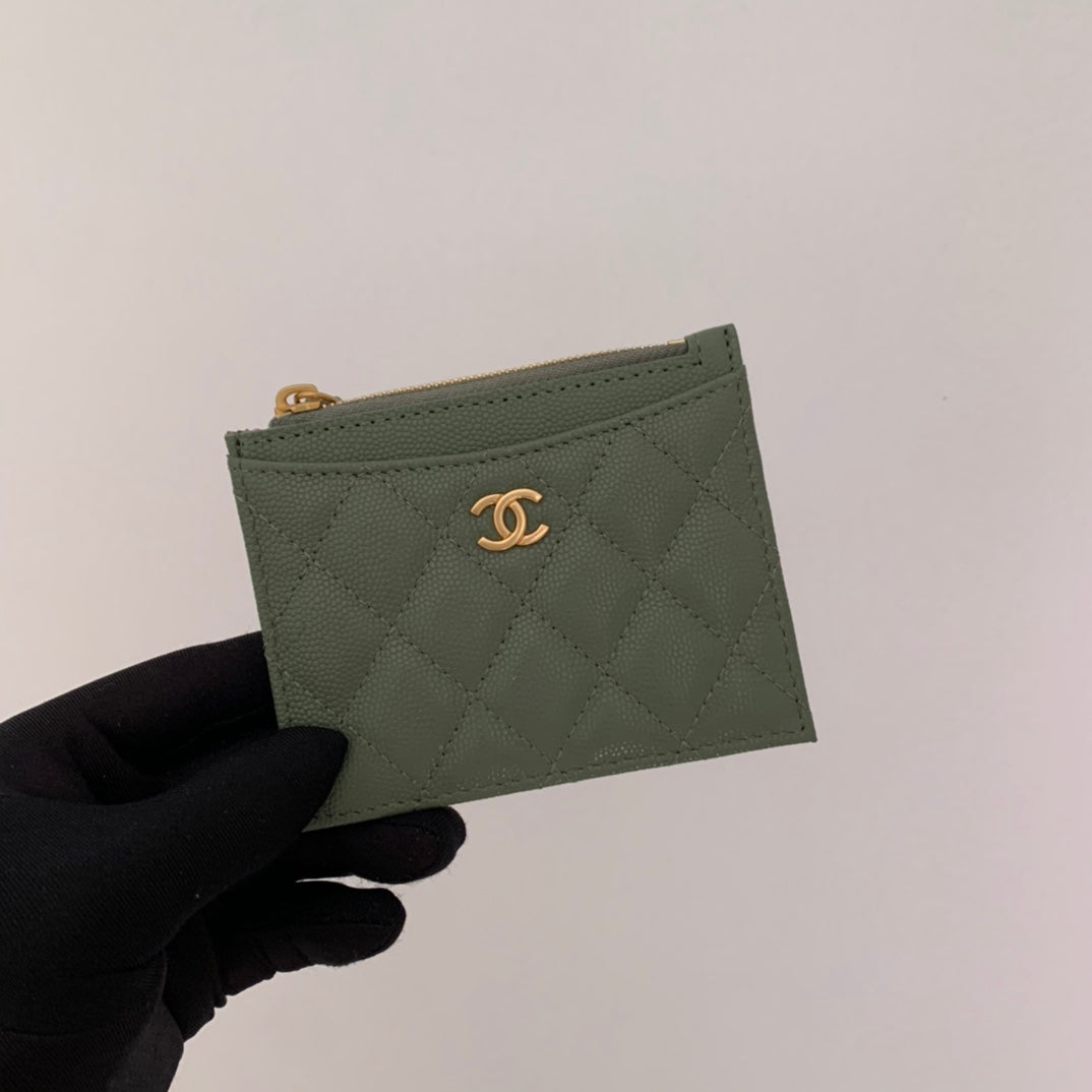 cc Flat Card Holder Olive Bag For Women 11.5cm/4.5in