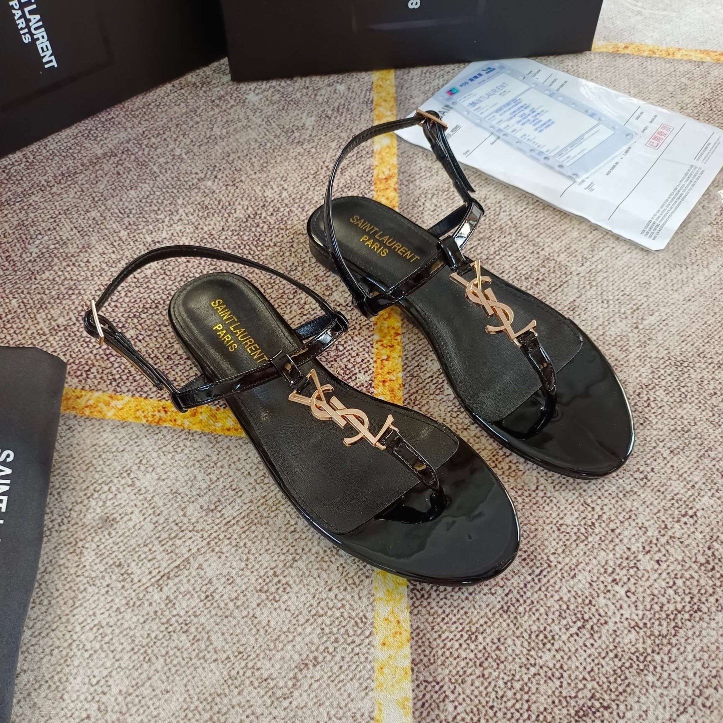 Logo-embellished leather slingback sandals