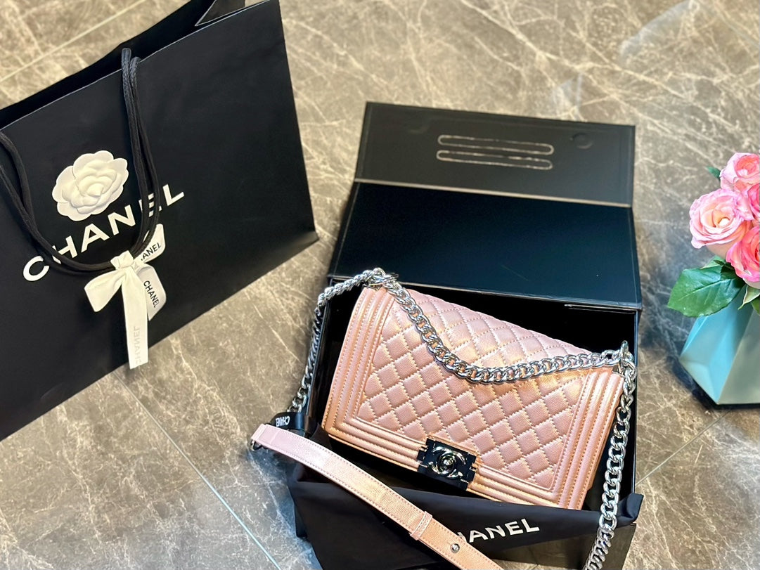 CC new arrival Leboy caviar leather size: 25 cm