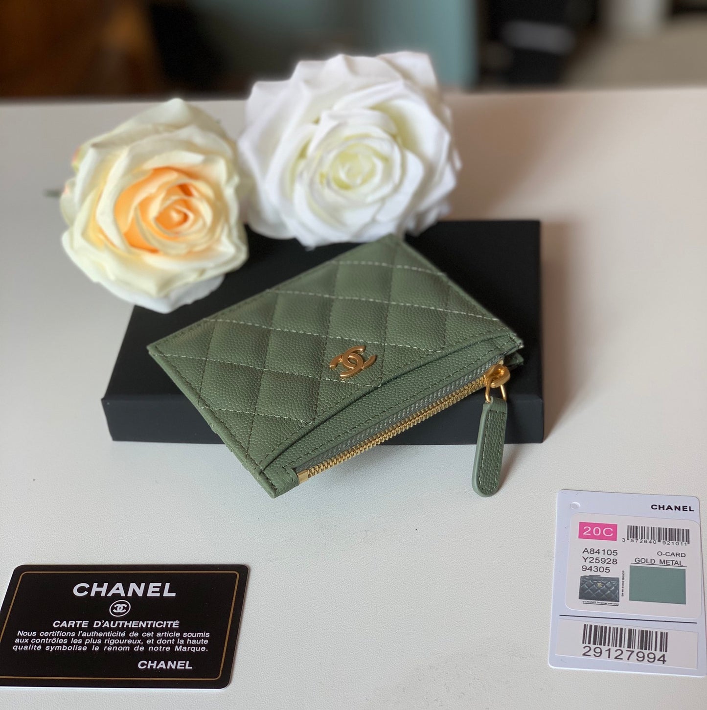 cc Flat Card Holder Olive Bag For Women 11.5cm/4.5in