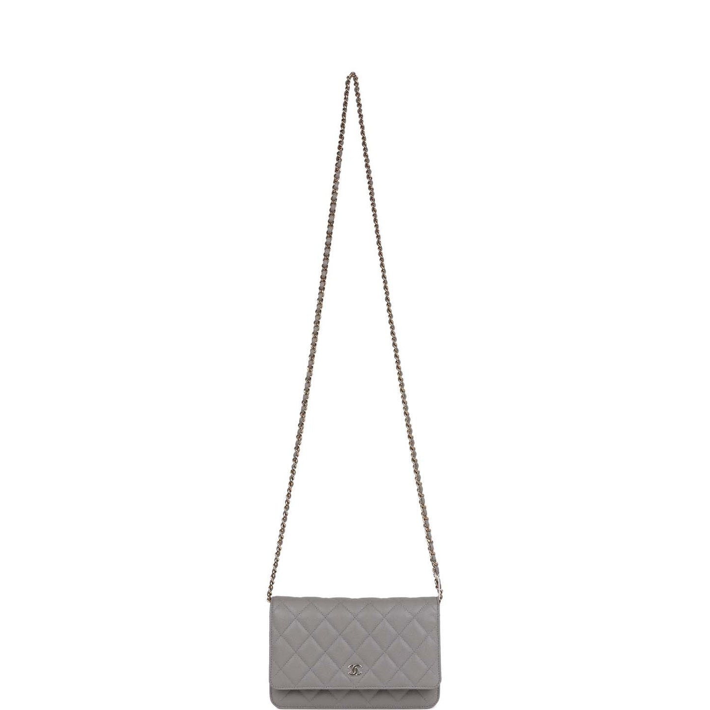 CC Wallet on Chain WOC Grey Caviar Light Gold Hardware