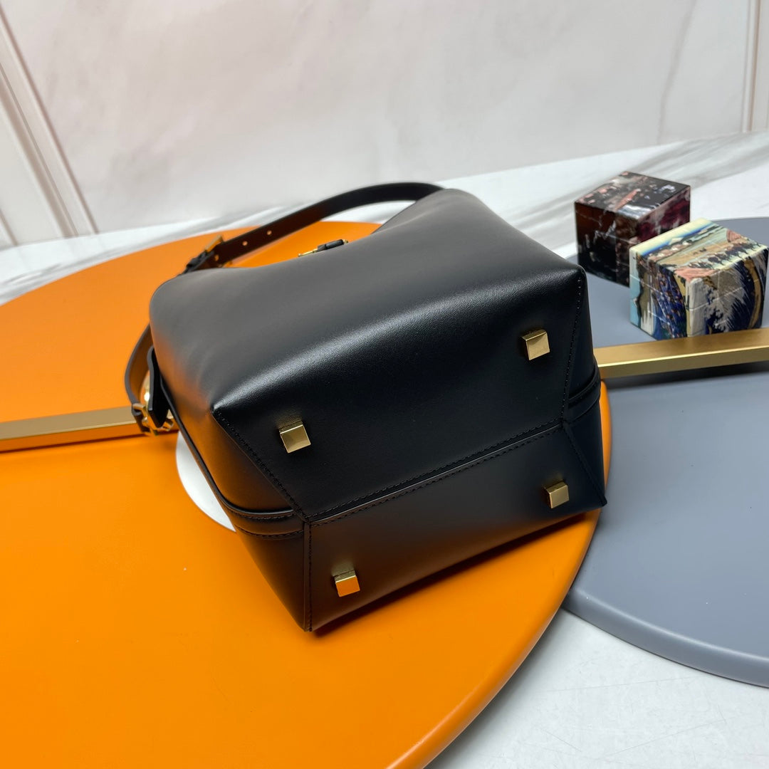 SAINT LAURENT LE 37 Mini Shiny Leather Bucket Bag