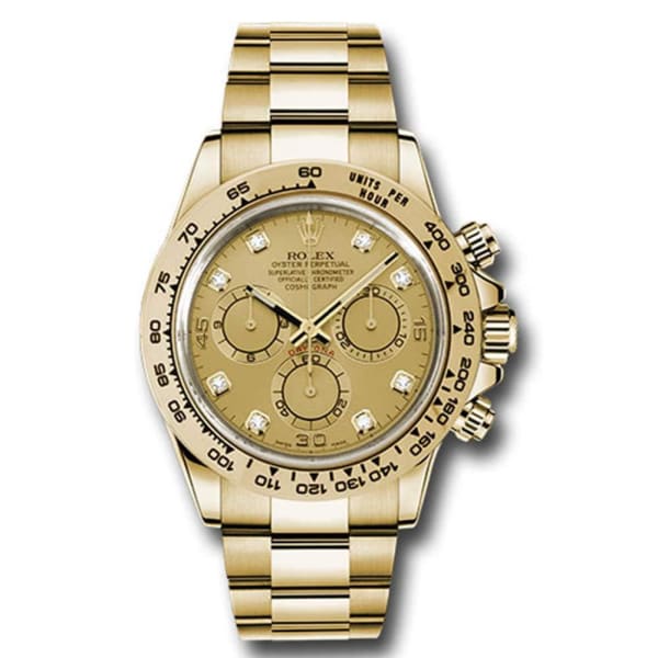 RLX Cosmograph Daytona Champagne Dial with Diamonds18kt Yellow Gold Oyster bracelet Men's Watch