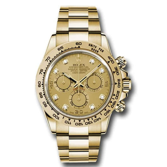 RLX Cosmograph Daytona Champagne Dial with Diamonds18kt Yellow Gold Oyster bracelet Men's Watch