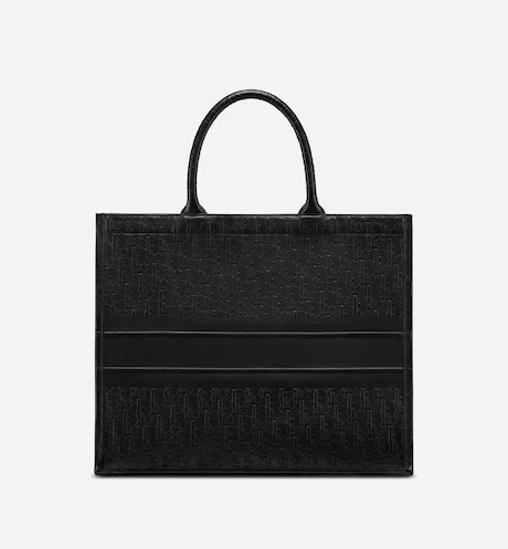 LARGE D BOOK TOTE Black D Oblique Embossed Calfskin (42 x 35 x 18.5 cm)