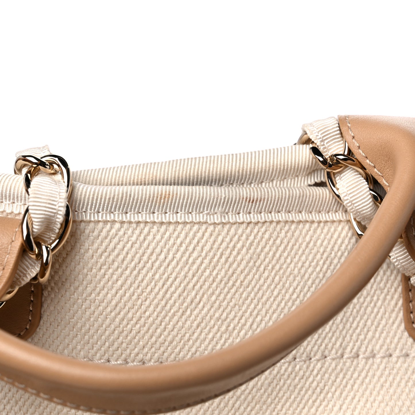 cc Canvas Pearl Large Deauville Tote Ecru Beige