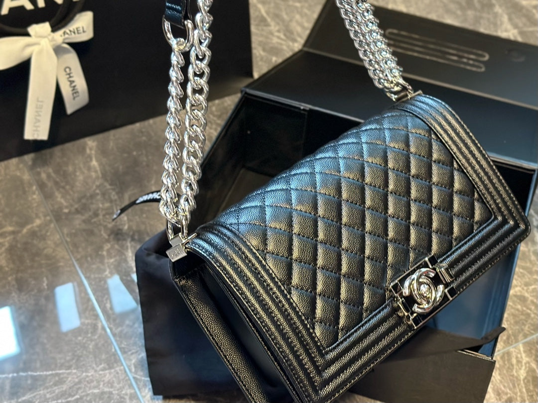 CC new arrival Leboy caviar leather size: 25 cm