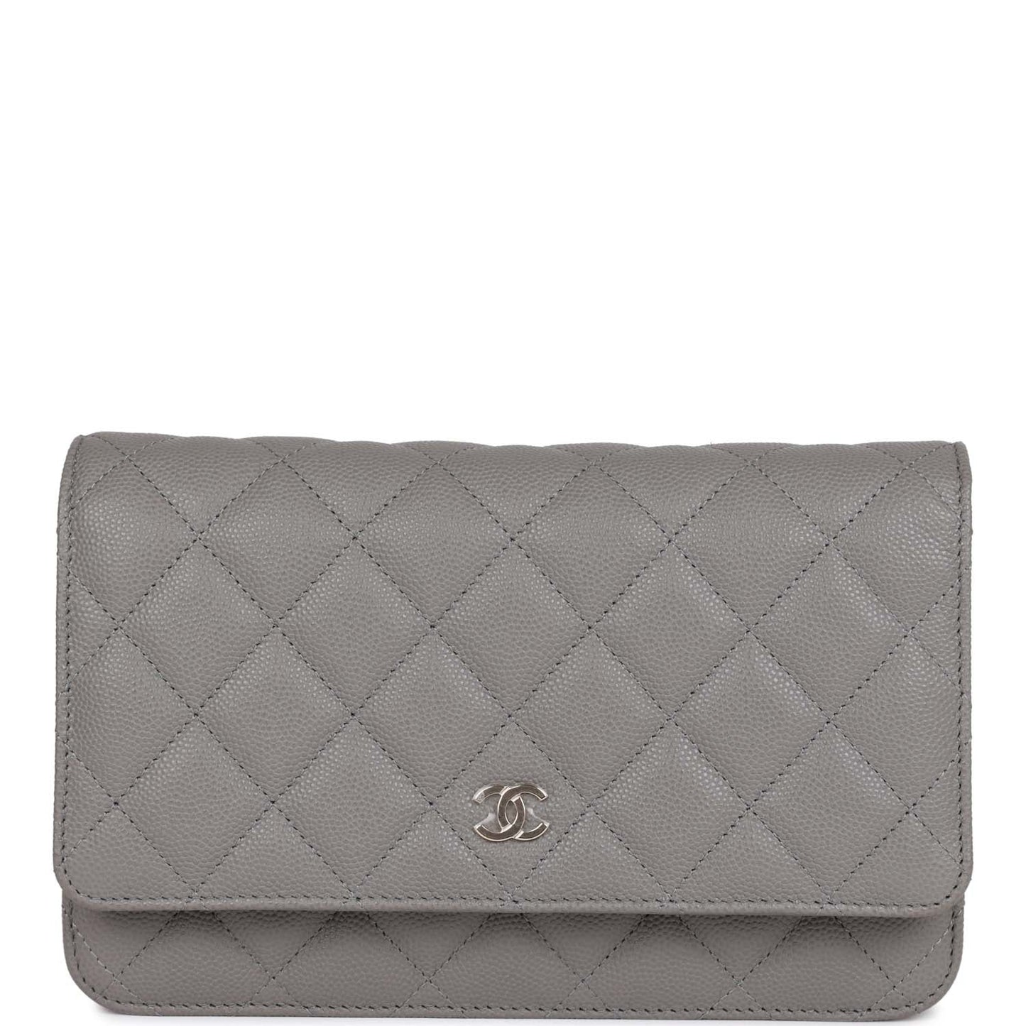 CC Wallet on Chain WOC Grey Caviar Light Gold Hardware