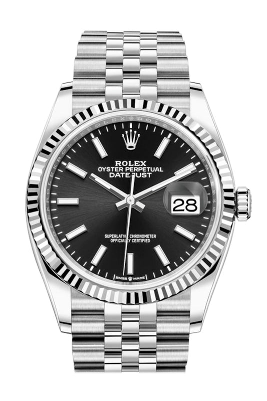 Rlx Datejust 36 Black Dial Automatic Jubilee Watch 126234