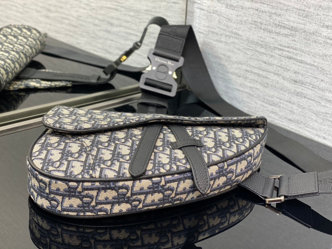 Dior Saddle Crossbody Bag Blue 26x19x4.5cm