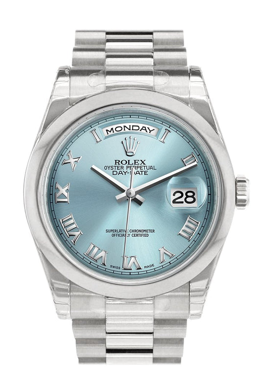 RLX Day Date 36 Ice blue Roman Dial President Men's Watch 118206