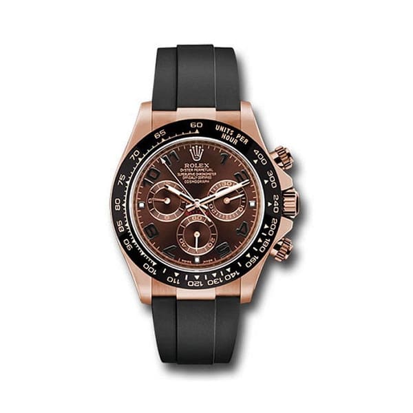 RLX Daytona, Chocolate dial, Engraved Bezel, Rubber Oysterflex, Rose gold Watch 116515 LNchoof