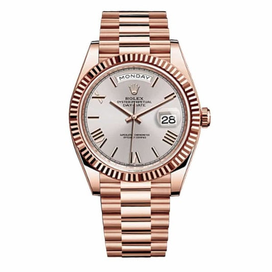 RLX Day-Date 40 Presidential Sundust Roman numerals Dial 18K Everose Gold Automatic Men's Watch