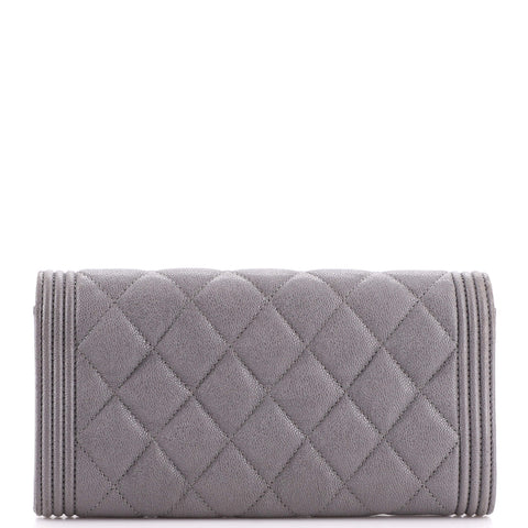 CC Boy Flap Wallet Quilted Leather Long