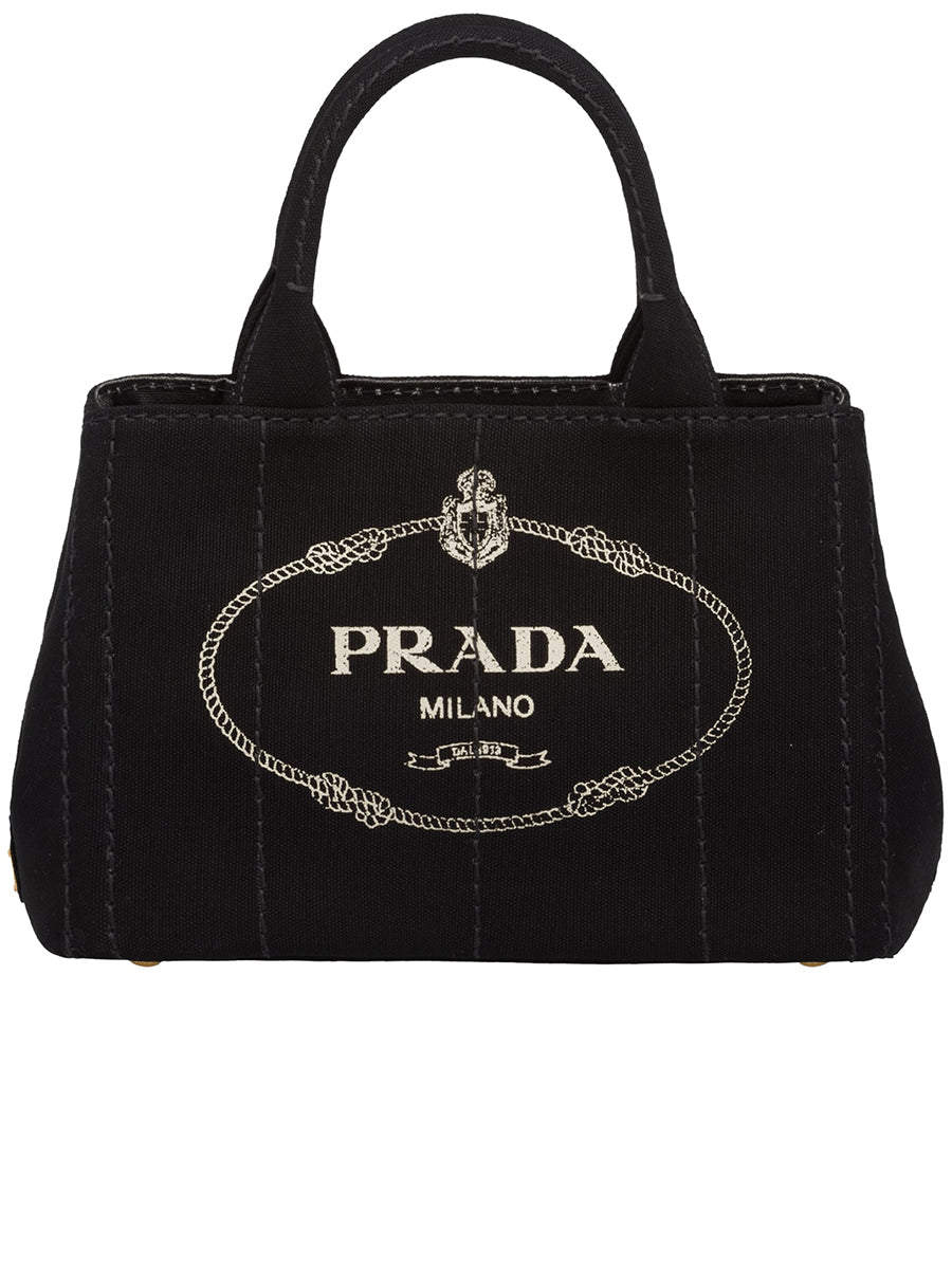 PP Small Cotton Canvas Tote in Black