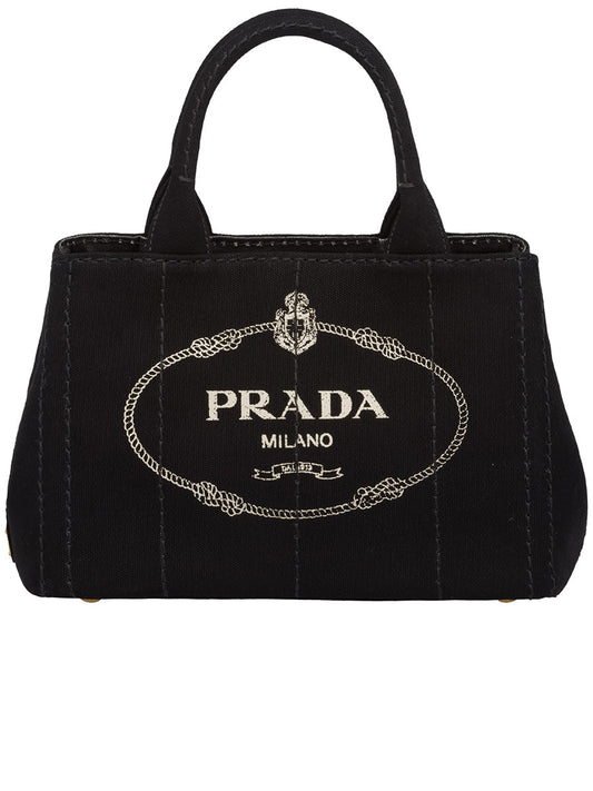 PP Small Cotton Canvas Tote in Black