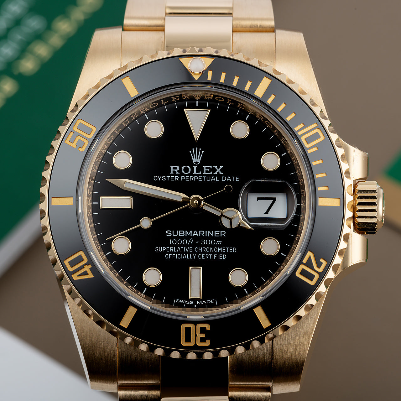RLX Perpetual Submariner Date 41mm Black Dial Yellow Gold 126618LN