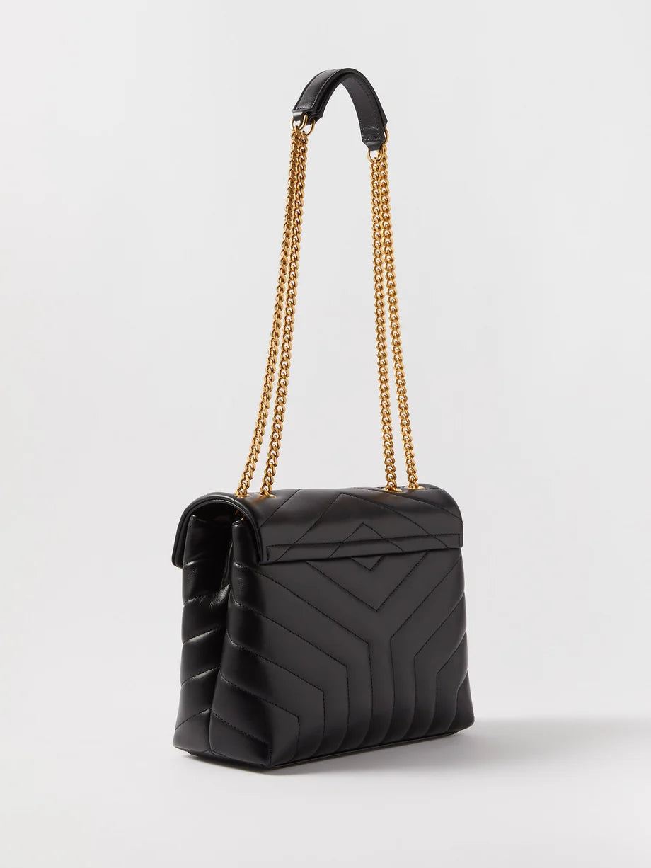 Y Loulou small quilted-leather shoulder bag 25*9*17 CM