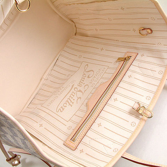 L N51107 Neverfull MM Shoulder Bag Damier Azur Canvas