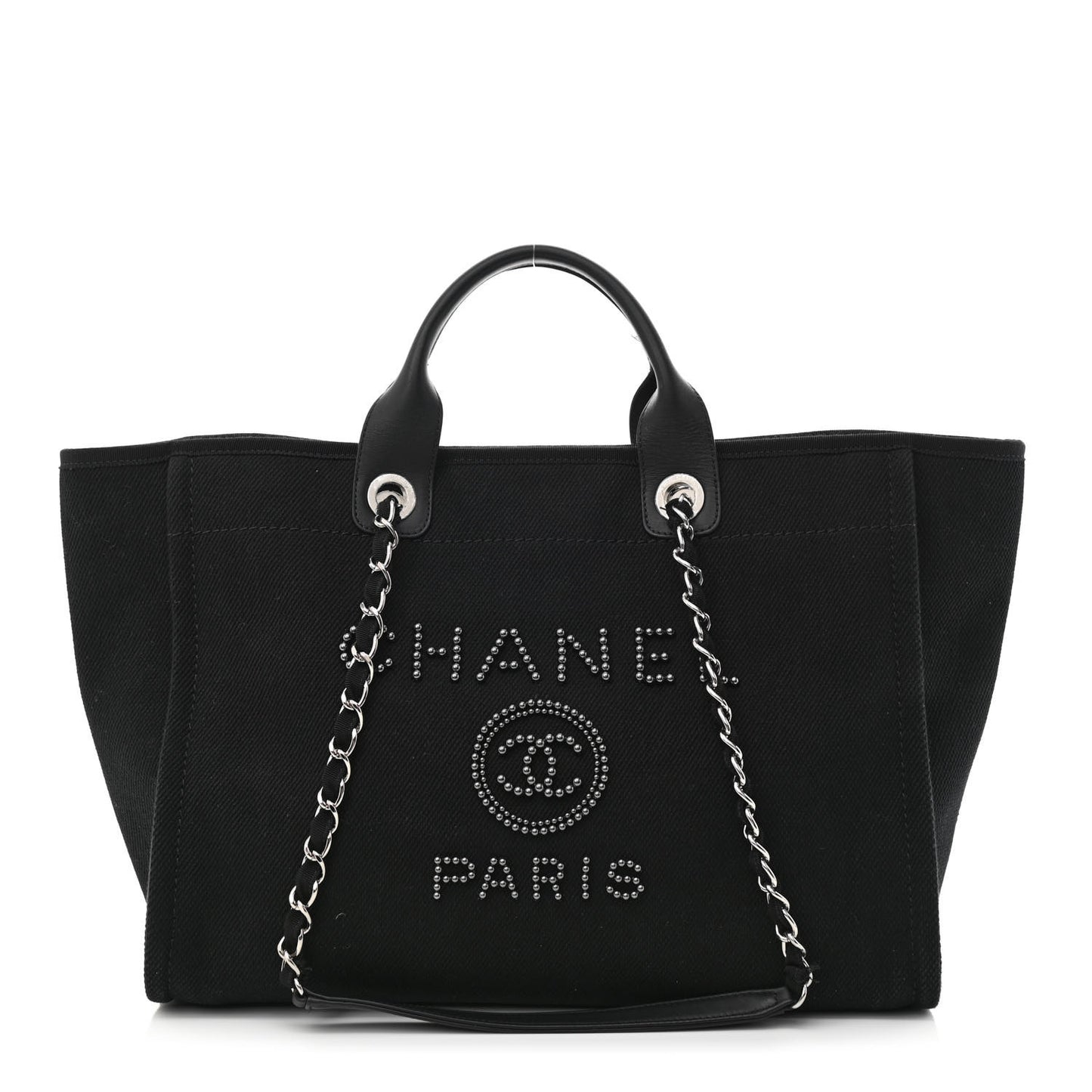 cc Canvas Pearl Medium Deauville Tote Black
