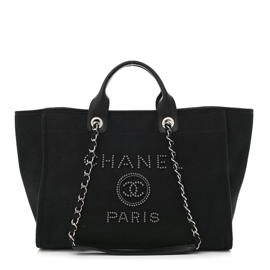 cc Canvas Pearl Medium Deauville Tote Black