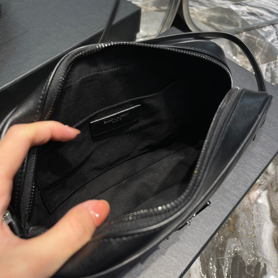 Y Lou Camera Bag Black With Metal Hardware