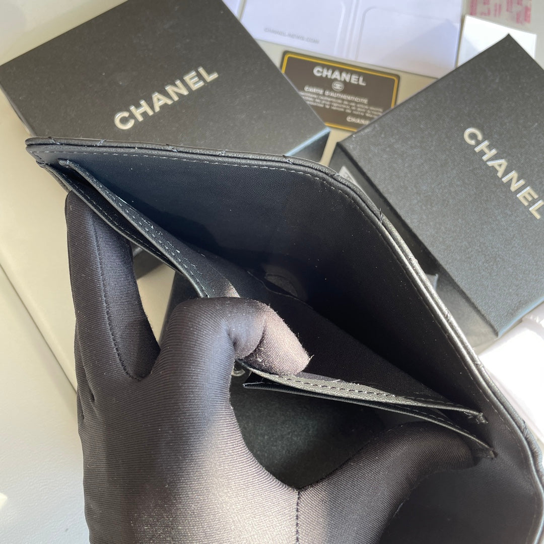 cc Small Classic Flap Wallet Black Bag For Women 10.5cm/4.1in AP0231 Y01295 C3906