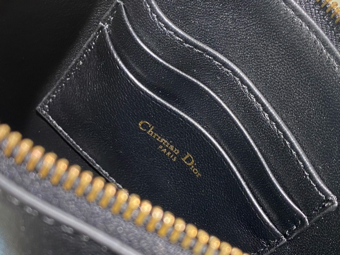 Christian Dior SADDLE SHOULDER POUCH BAG BLACK 20x15x4cm