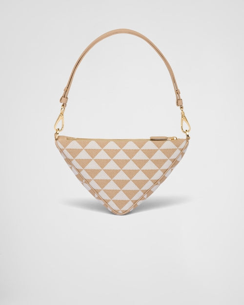 Embroidered fabric mini-bag - Beige/Chalk White