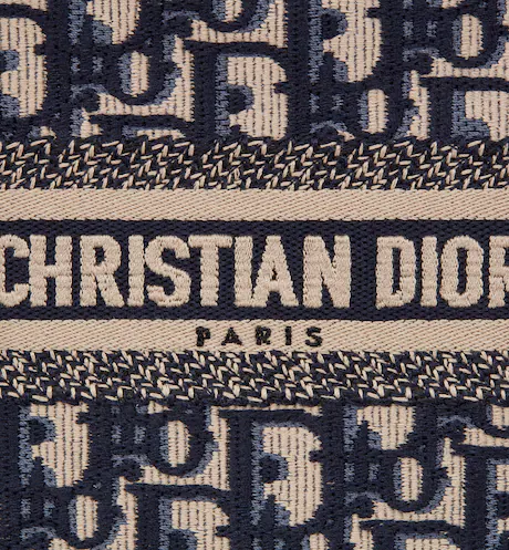 MINI D BOOK TOTE PHONE BAG Blue D Oblique Embroidery (13 x 18 x 5 cm)