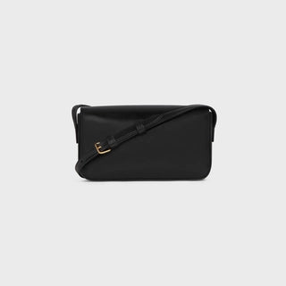 TRIOMPHE SHOULDER BAG IN SHINY CALFSKIN BLACK