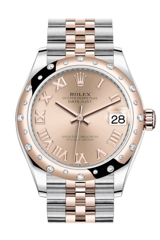 Rlx Datejust 31 Rosé colour Roman Dial Diamond Bezel Jubilee Rose Gold Two Tone Watch 278341RBR 278341