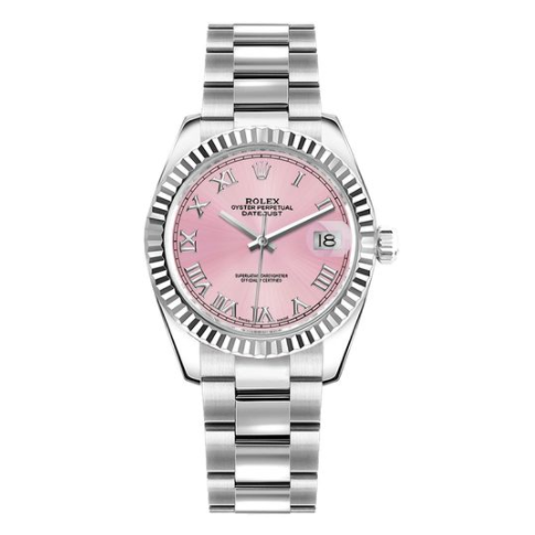 Rlx Datejust 31 Pink Roman Numeral Oyster Bracelet Ladies Watch 178274-0076
