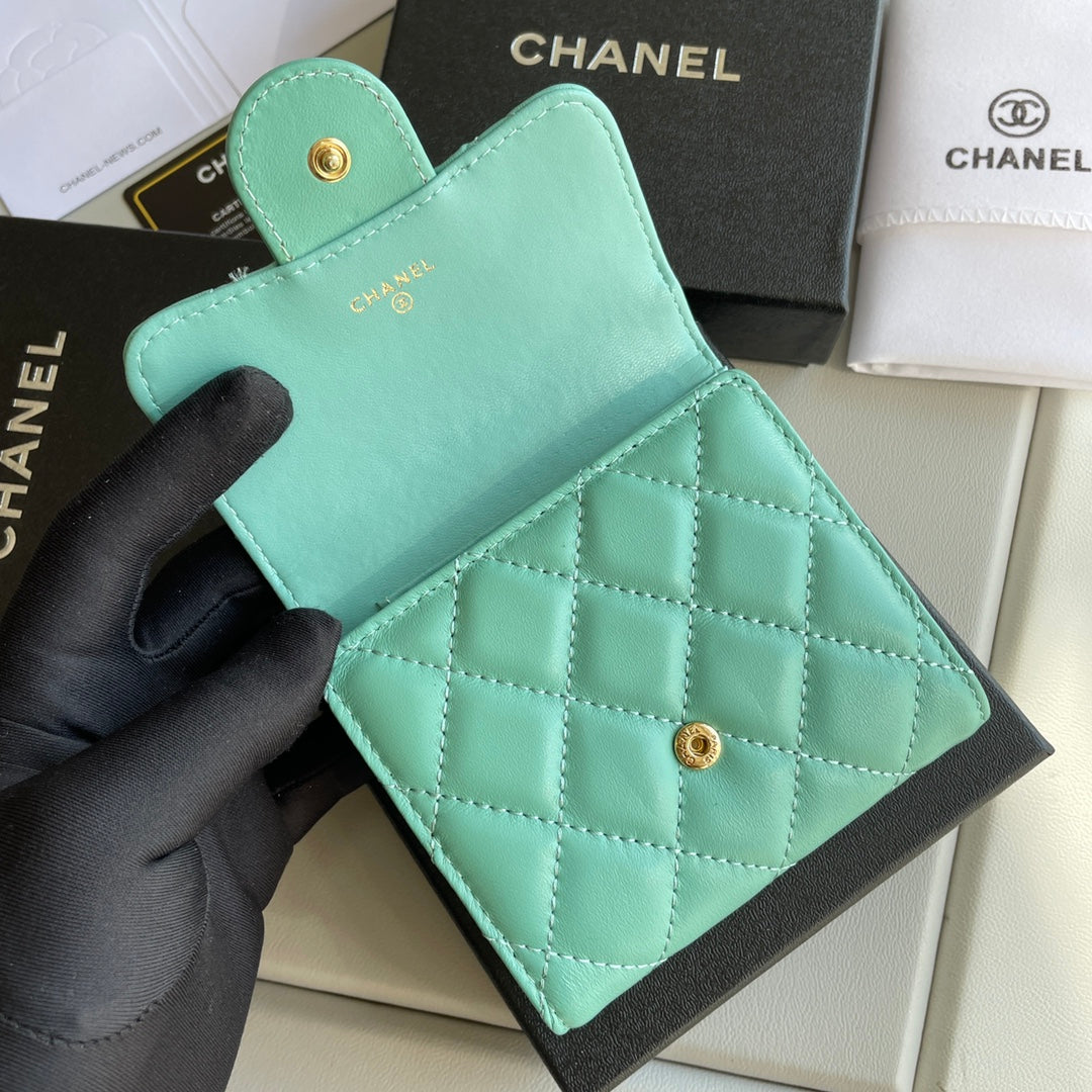 cc Small Classic Flap Wallet Mint Bag For Women 10.5cm/4.1in