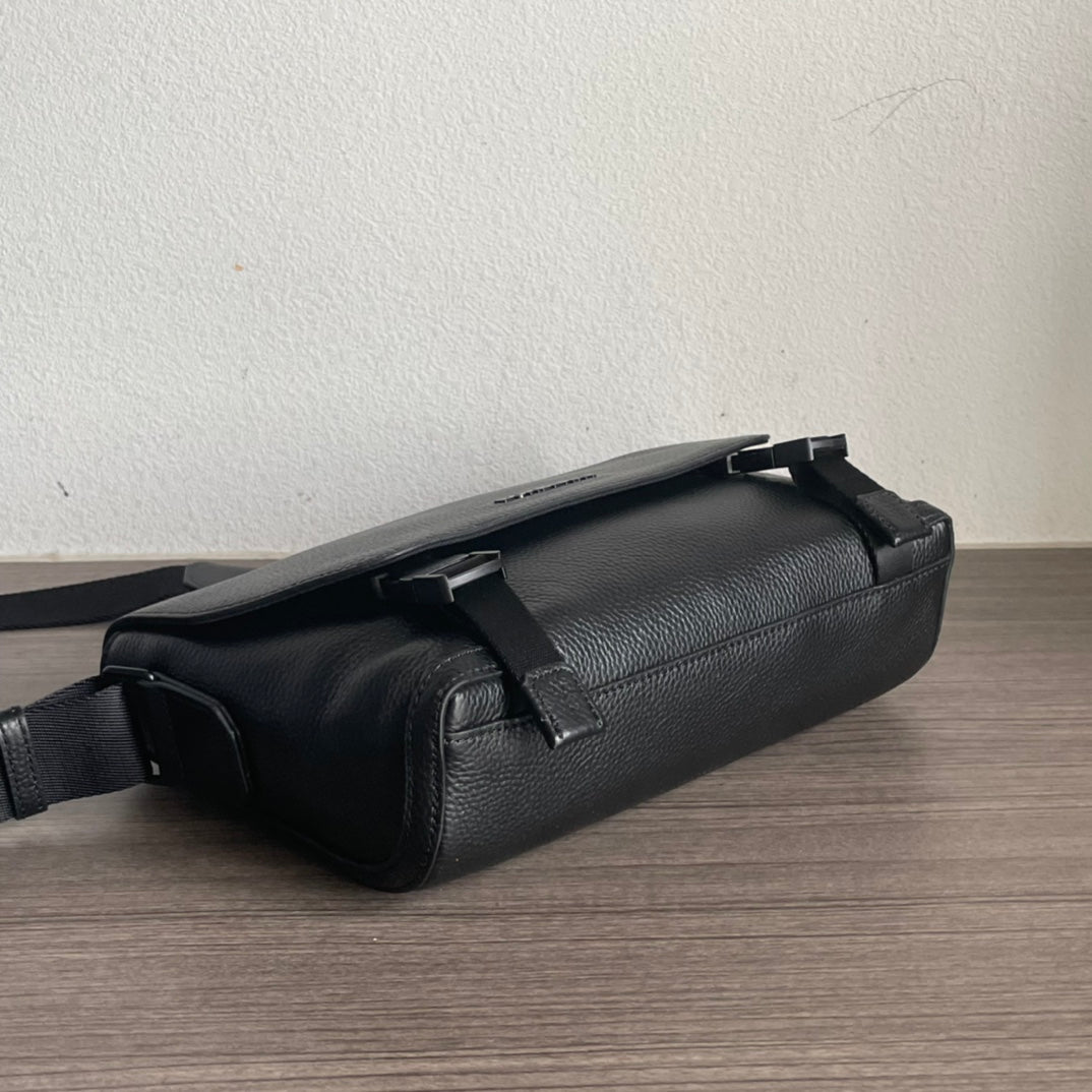 BURBERRY MESSENGER BIRCH CHECK BROWN BAG BLACK