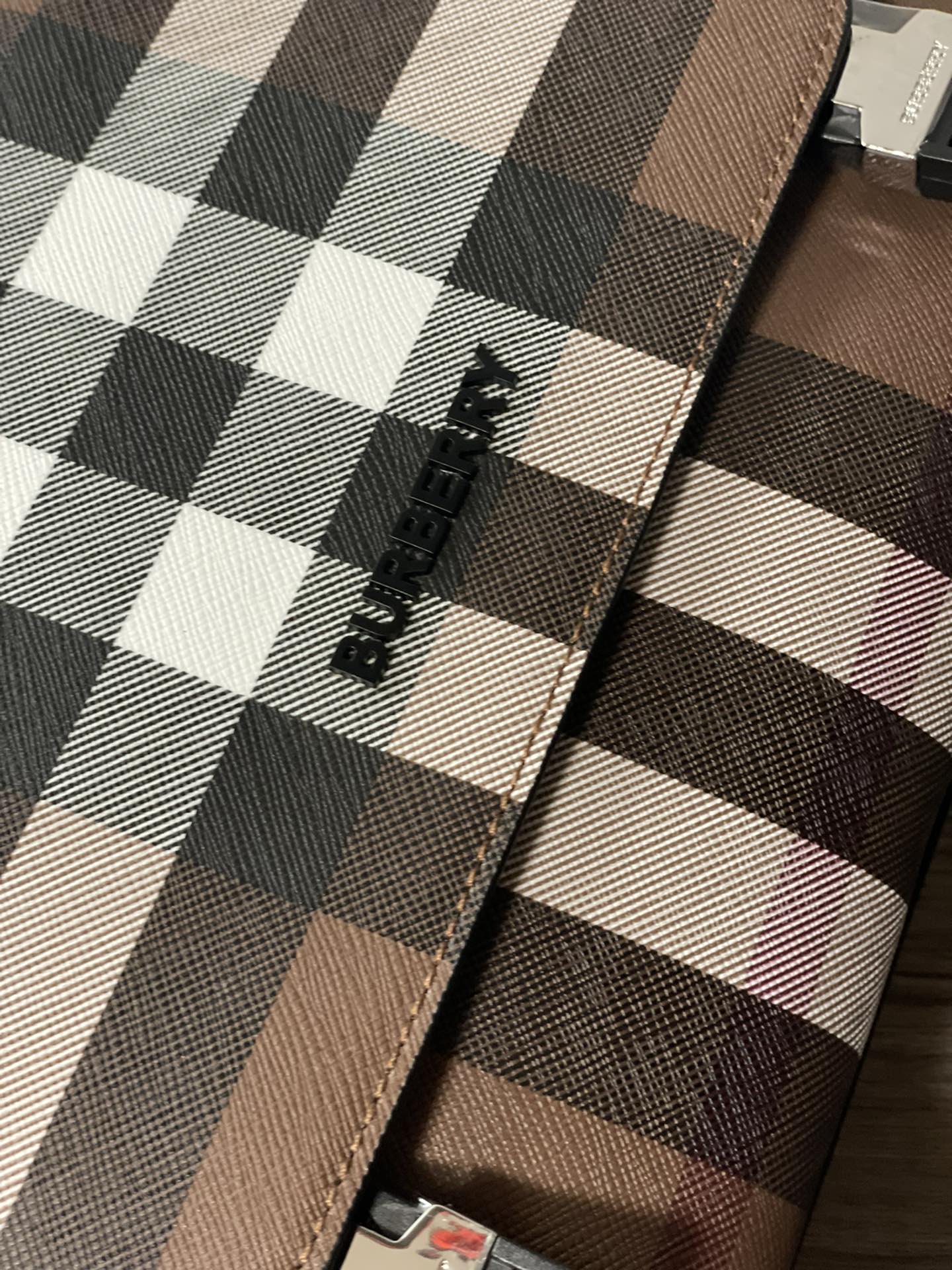 BURBERRY MESSENGER BIRCH CHECK BROWN BAG