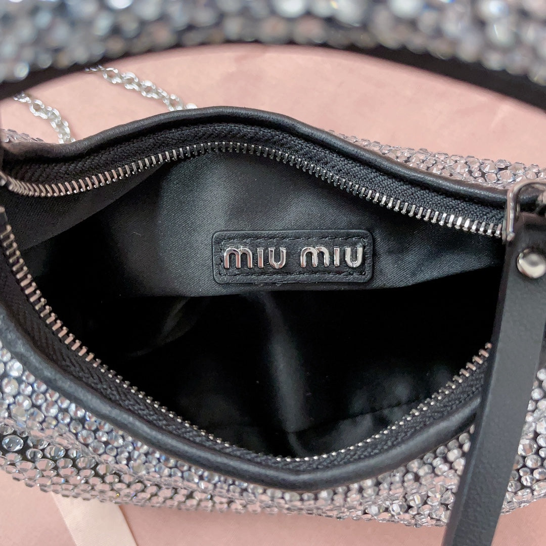 MiuMiu Wander Matelasse Handbag Purse 5BC125 Sliver, 20 X 17 X 6 CM