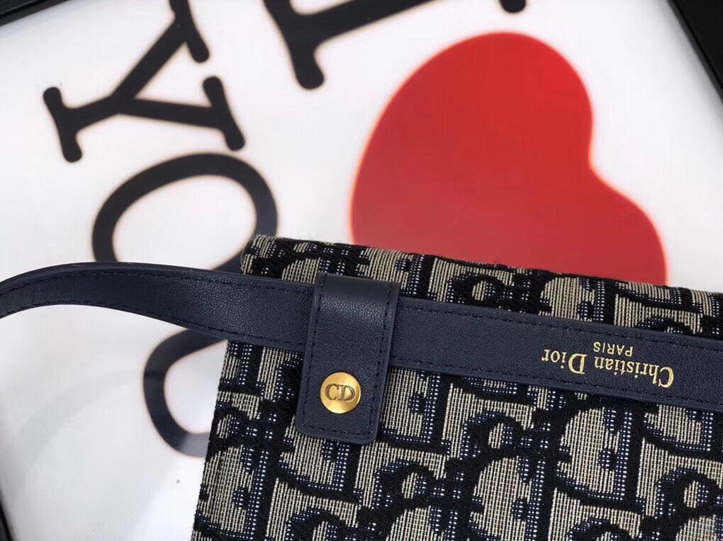 D Blue Oblique Saddle Belt Bag