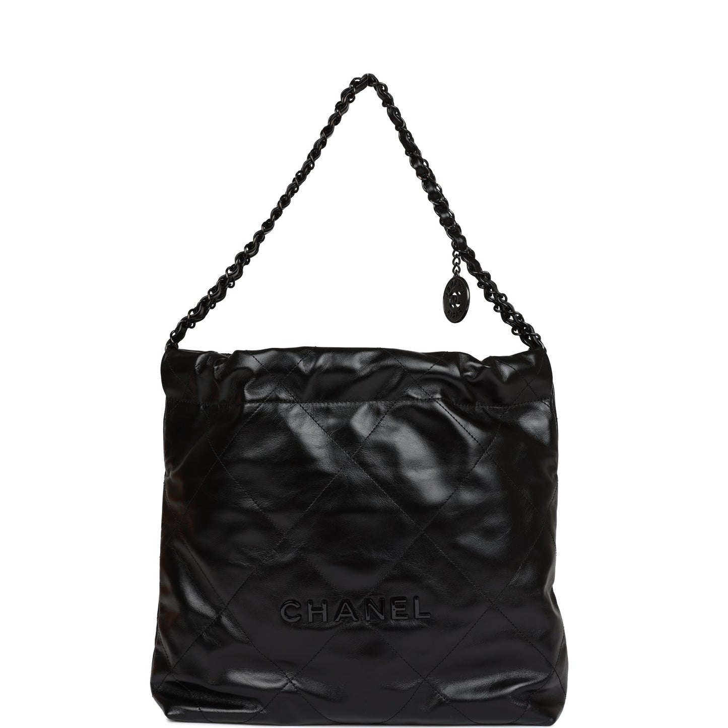 CC Small 22 Bag SO Black Calfskin Black Hardware