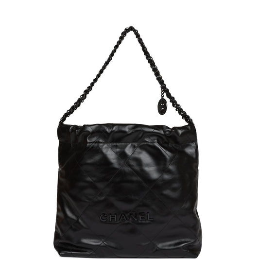 CC Small 22 Bag SO Black Calfskin Black Hardware