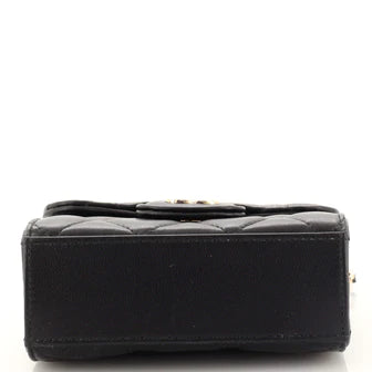 CC Square Classic Flap Top Handle Clutch with Chain Quilted Lambskin