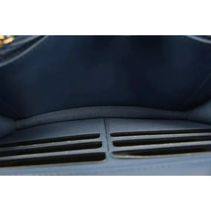 CC Wallet on Chain 22p Silver Gold Quilted 19 Flap Woc S126c49 Blue Denim Cross Body Bag