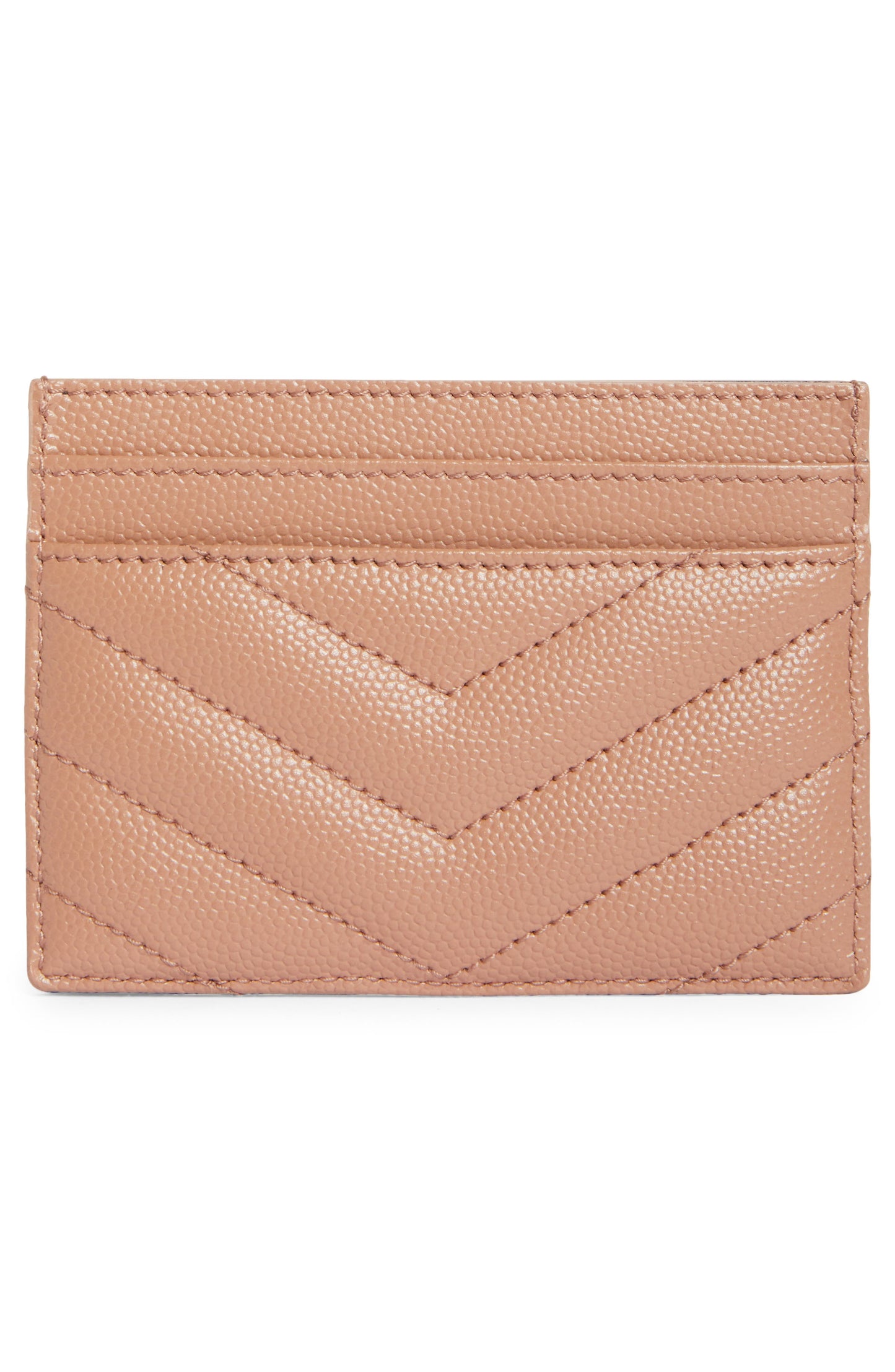 Y Cassandre Y Matelasse Card Case in Grain de Poudre Embossed Leather