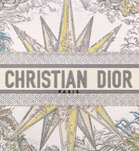 LARGE D BOOK TOTE White Multicolor R��ve d'Infini Embroidery (42 x 35 x 18.5 cm)