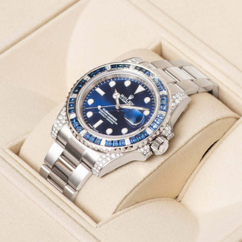 Rlx Submariner Date 116659 SABR 18K White Gold Diamonds Sapphires UNWORN