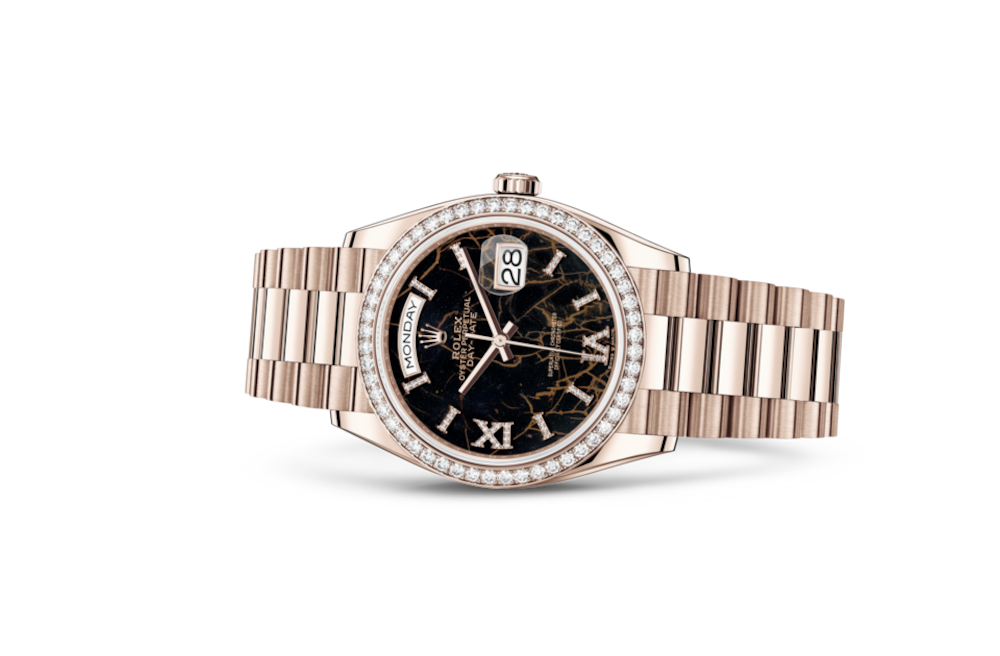 LadyRLX DAY-DATE 36 Eisenkiesel Set With Diamonds .128345RBR